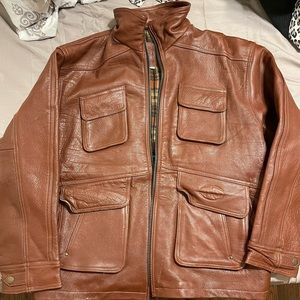 Brown leather jacket